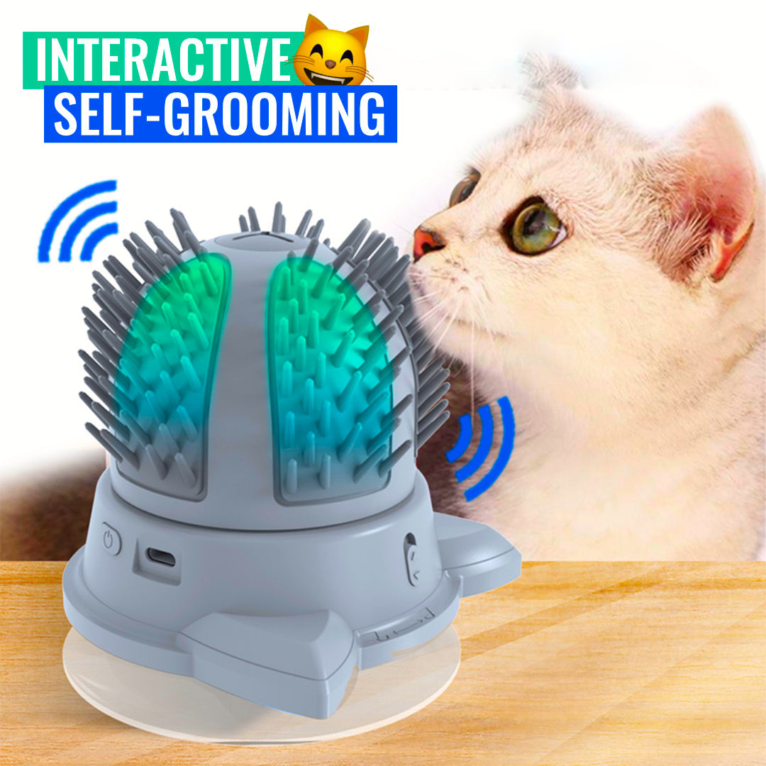 KatKleene - Cat Self Groomer with Catnip Automatic Rotating Cat Massager