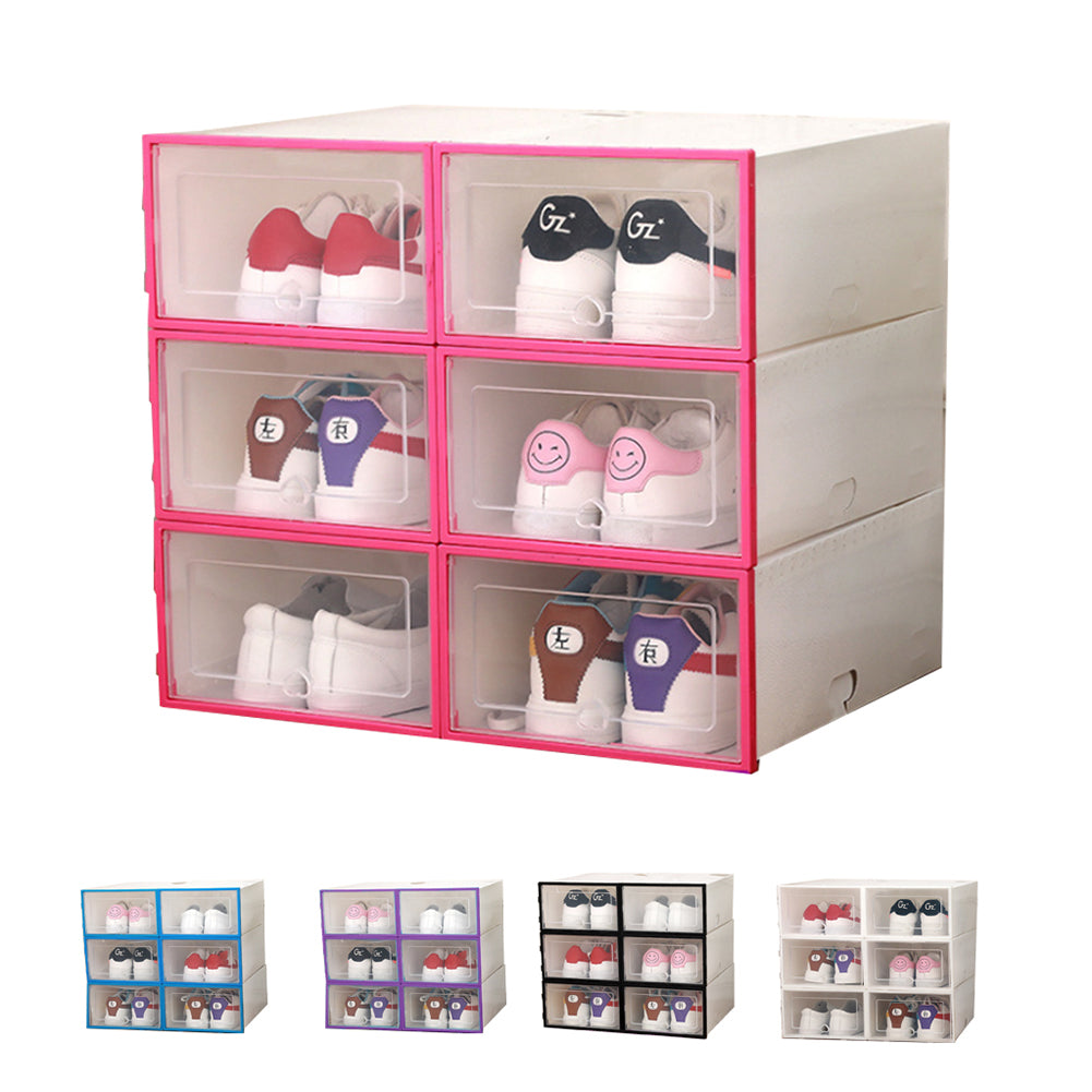 6 Piece Stackable Shoe Box Cases