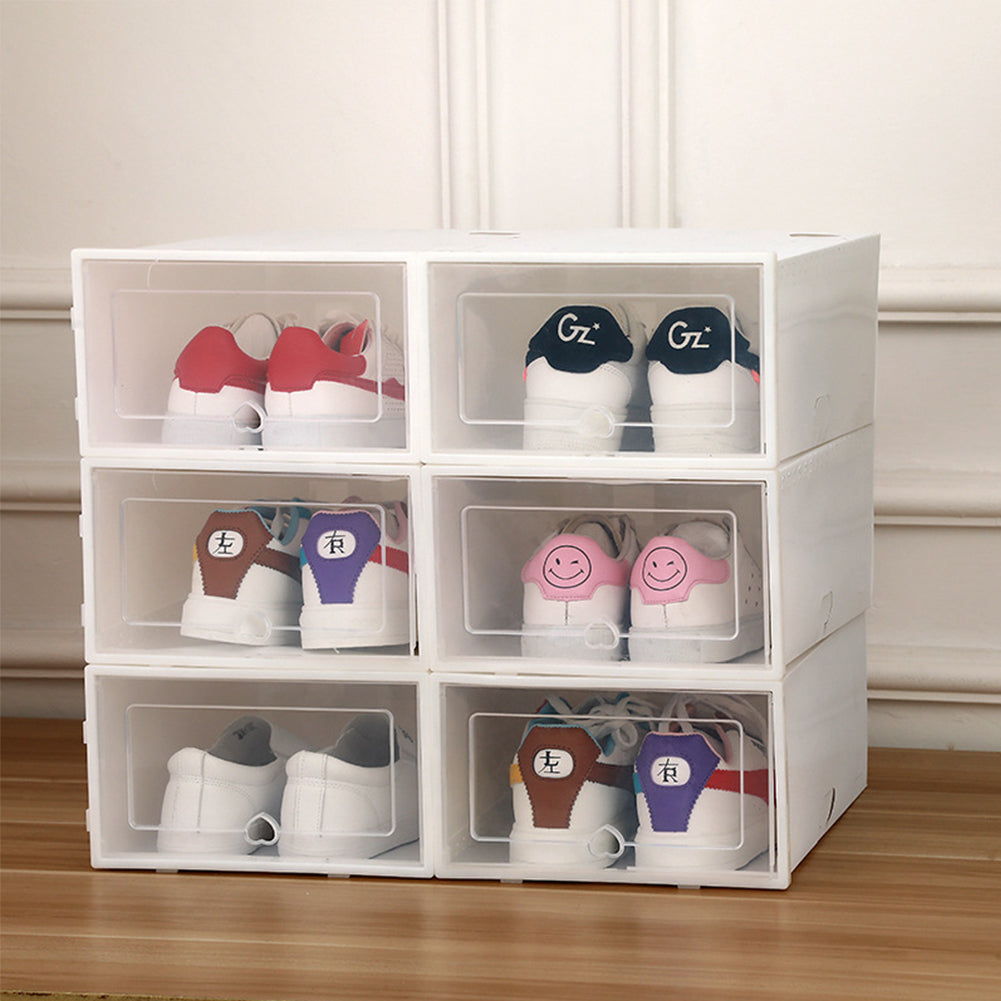 6 Piece Stackable Shoe Box Cases