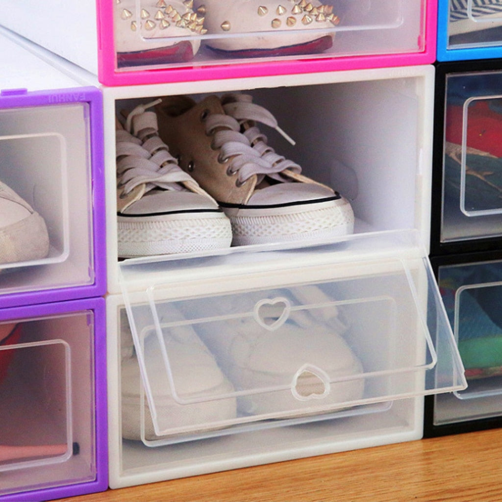 6 Piece Stackable Shoe Box Cases