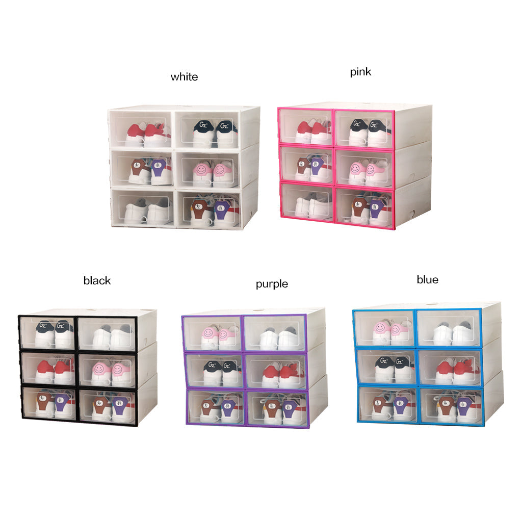 6 Piece Stackable Shoe Box Cases