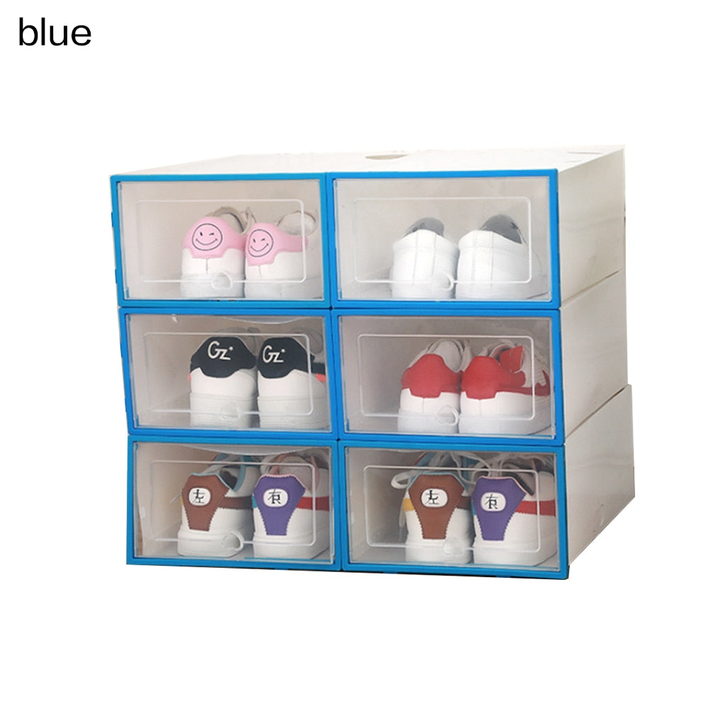 6 Piece Stackable Shoe Box Cases