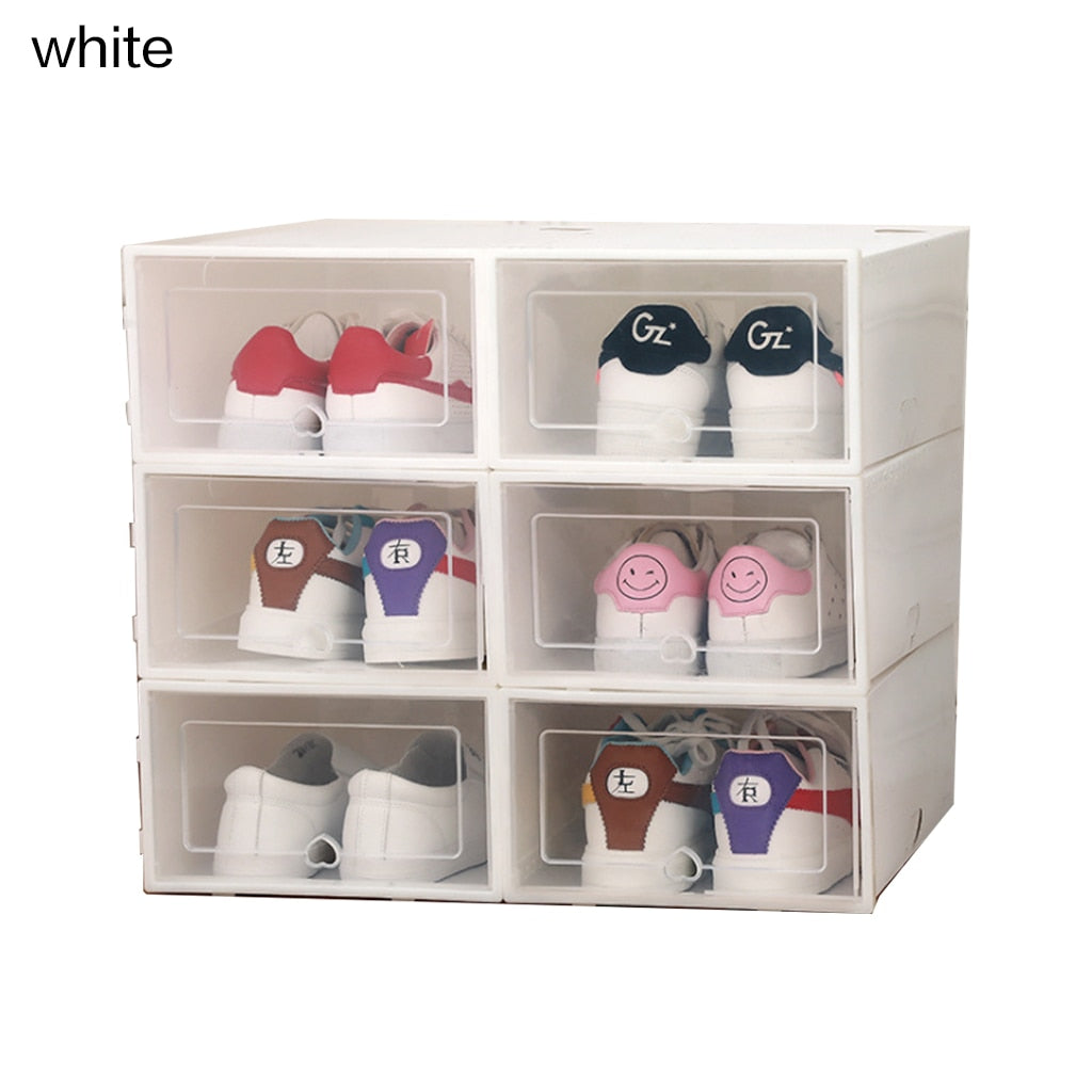 6 Piece Stackable Shoe Box Cases