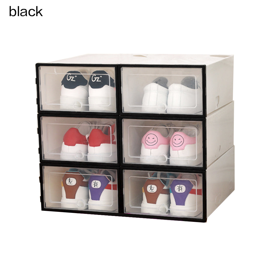 6 Piece Stackable Shoe Box Cases