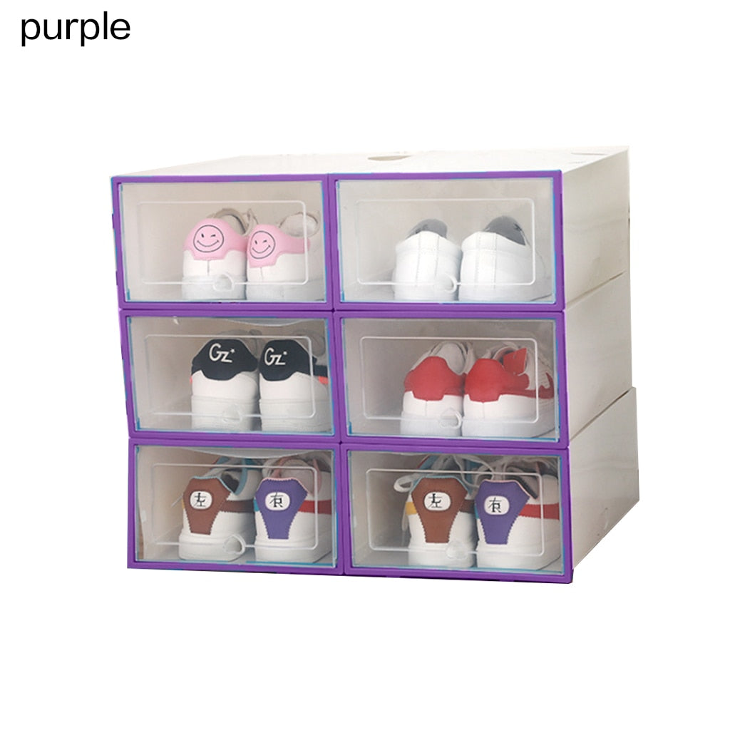 6 Piece Stackable Shoe Box Cases