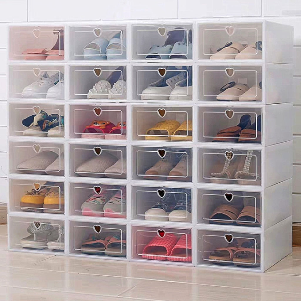 6 Piece Stackable Shoe Box Cases