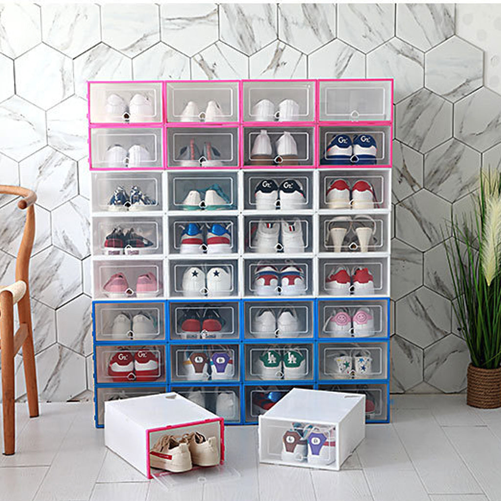 6 Piece Stackable Shoe Box Cases