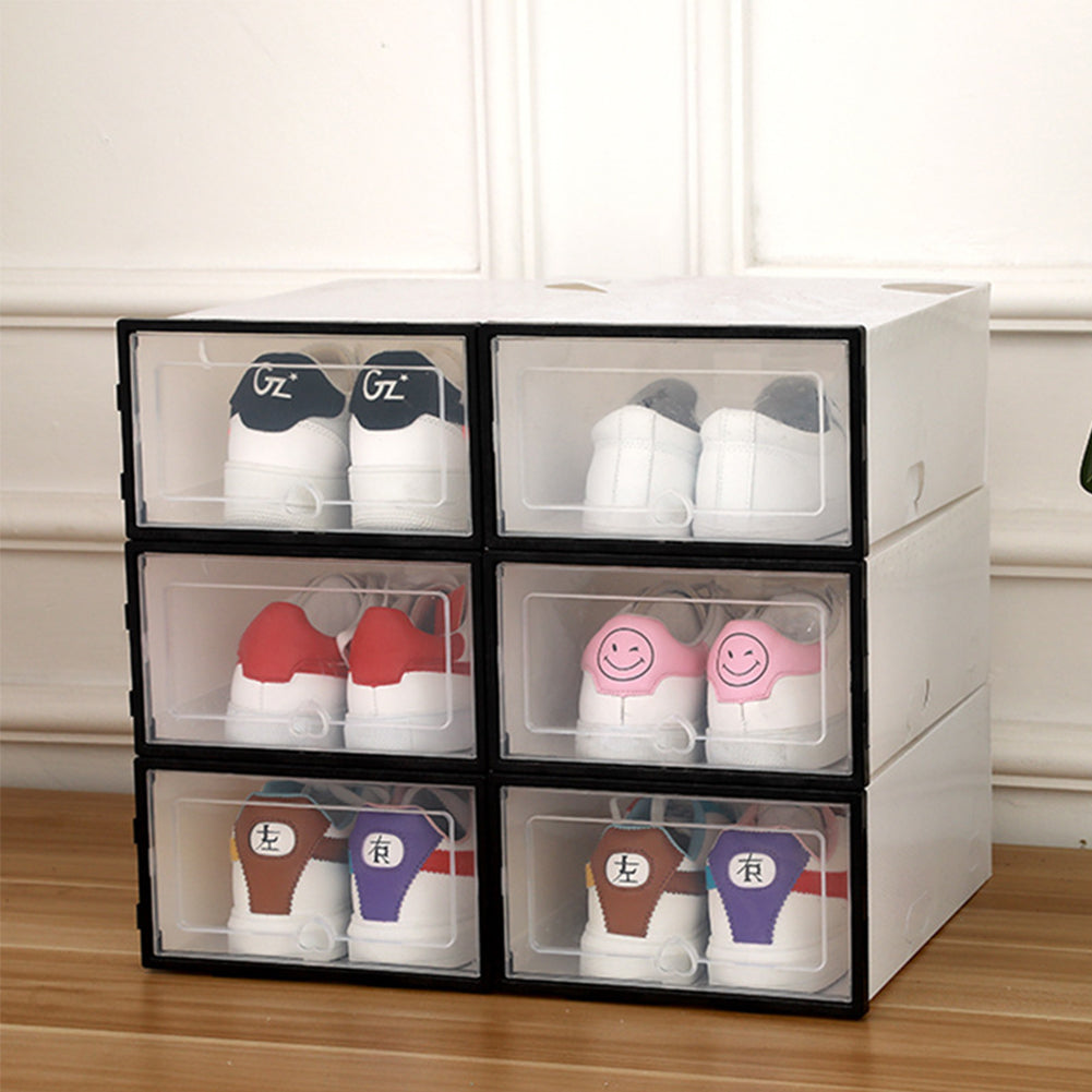 6 Piece Stackable Shoe Box Cases