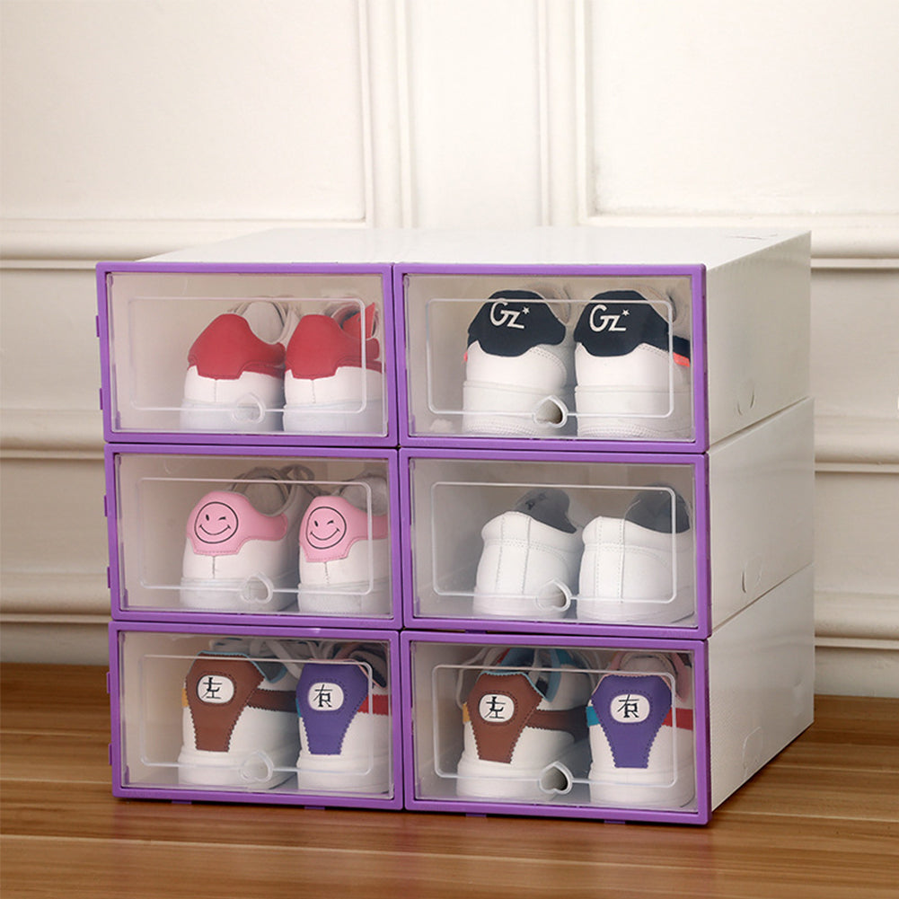 6 Piece Stackable Shoe Box Cases