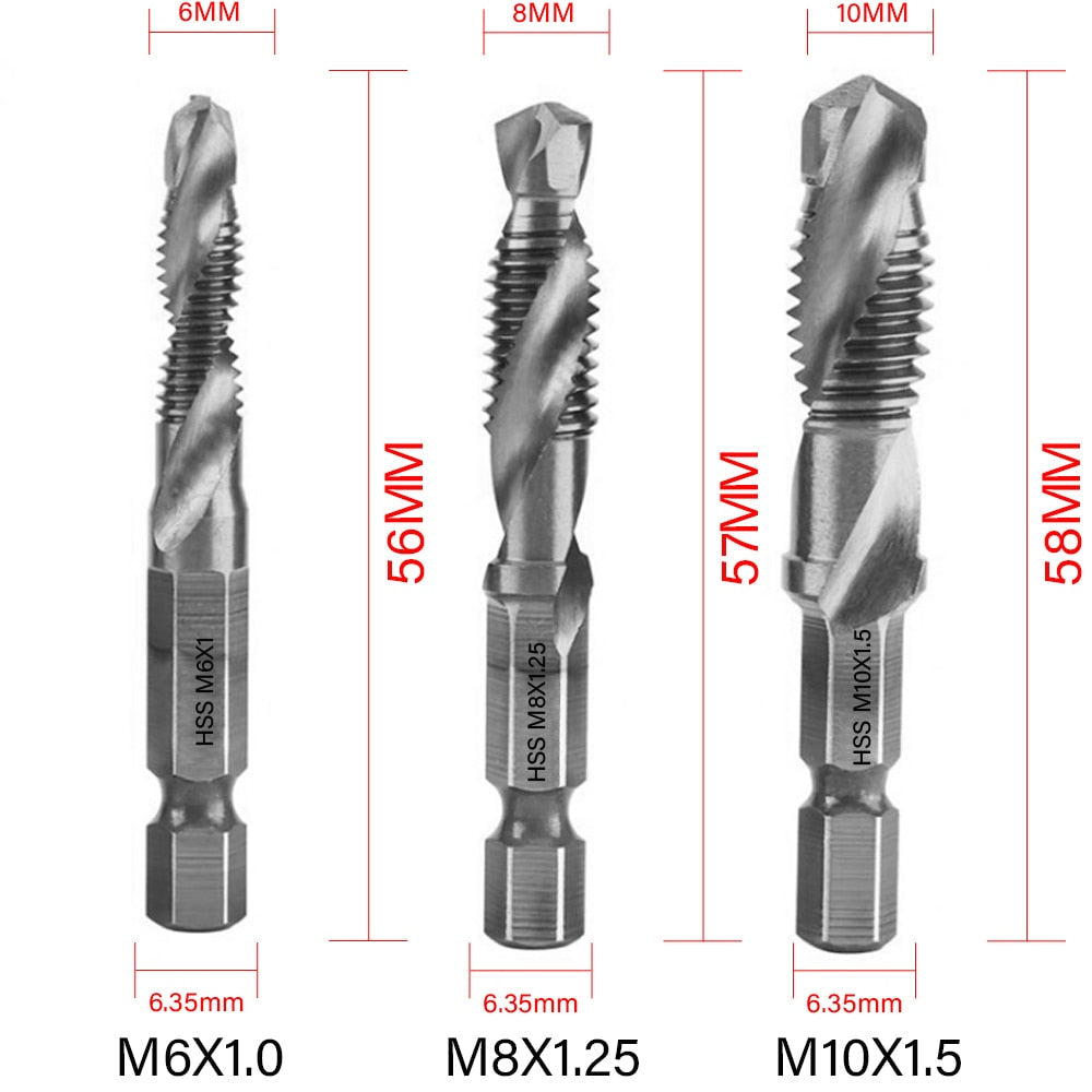 6Pcs Tap Drill Bits