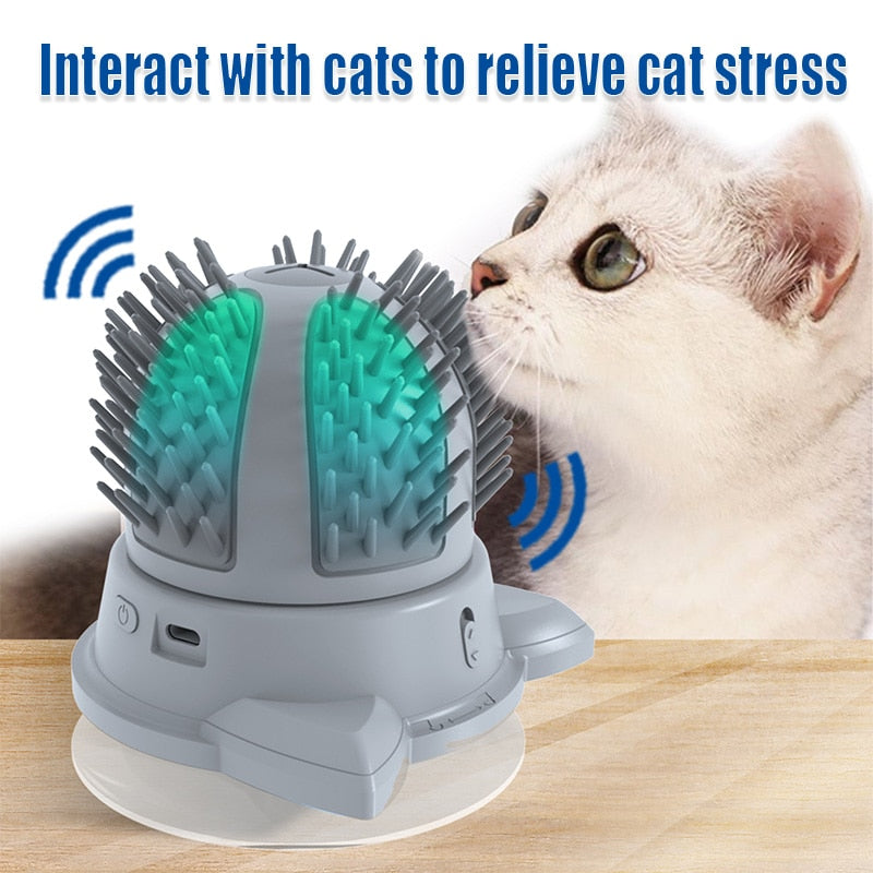 KatKleene - Cat Self Groomer with Catnip Automatic Rotating Cat Massager