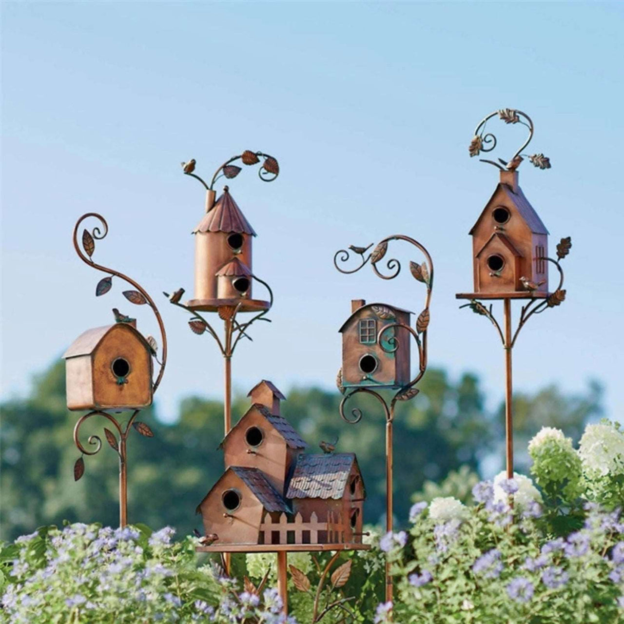 Attractive Birdhouse Garden Stake