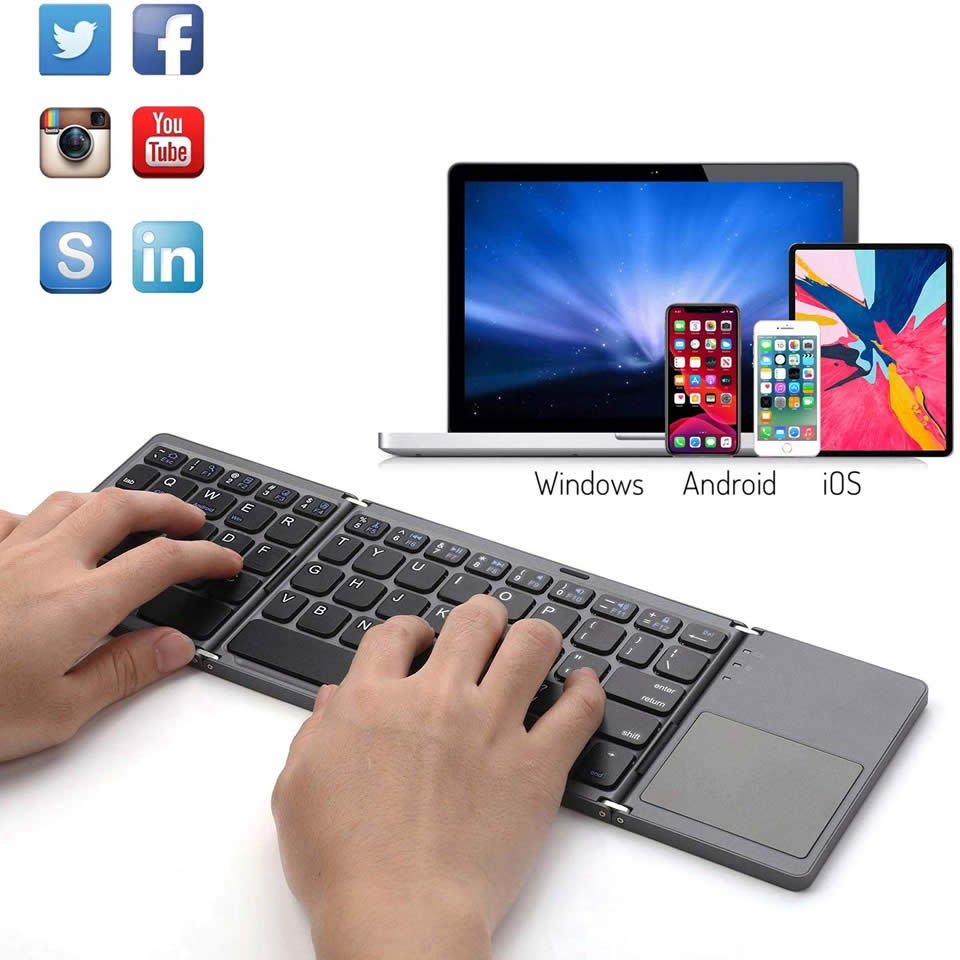 Portable Bluetooth Keyboard With Touchpad